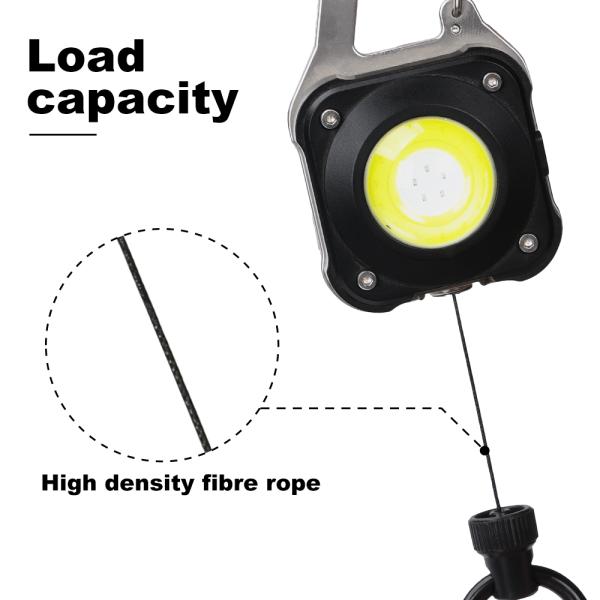 Deyi Badge Reel Retractable Keychain With Belt Clip Heavy Duty 360° Swivel Carabiner Key Chains Impact Resistance ID