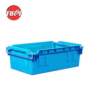 Metal Handle Plastic Crates for Customized Vegetable Storage Internal Size 640
