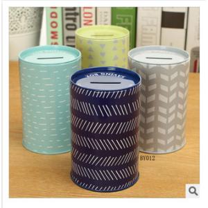 Round Shape Tin Can Coin Bank Saving Money Sustainable High Memorability