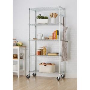 China NSF Home Wire Shelving Five Layer Removable / Wire Shelf Organizer on sale