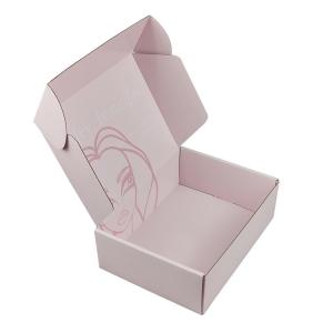 500pcs Pantone Cardboard Mailer Boxes , Deboss Pink Corrugated Shipping Boxes 2