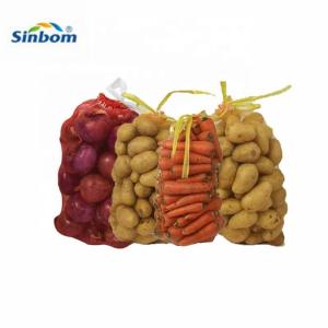 Flexible Drawstring Flat Mono Fruit Mesh Bags for Convenient Packaging