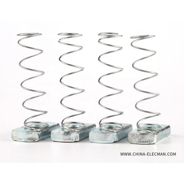 Zinc Plated Galvanized Steel Strut Channel Nuts With Long Spring