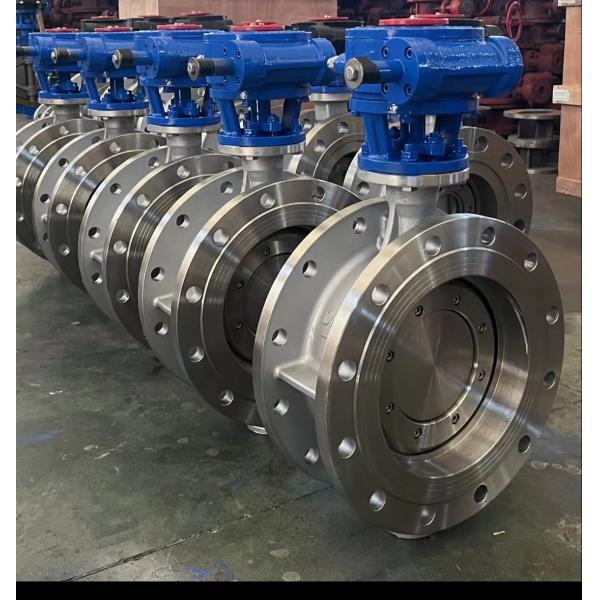Triple Eccentric Offset Flanged Butterfly Valves Manual Worm Gearbox PN16 25 40