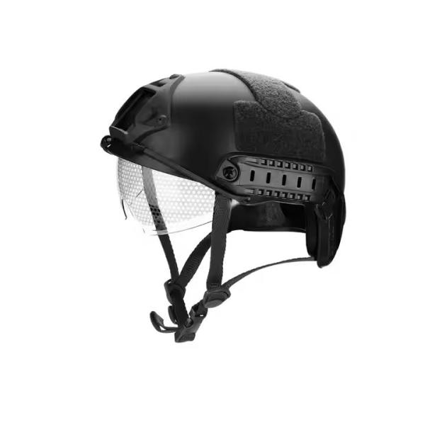 Quality Durable Black Tactical Protective Helmet With GLASS For Tactical Training wholesale