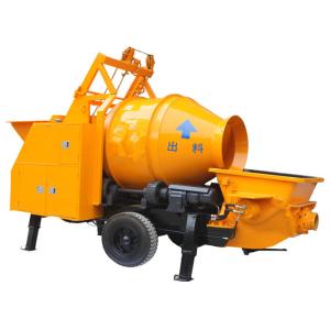 30m3 / H Mobile Concrete Mixer With Pump And 600 L Hopper Capacity