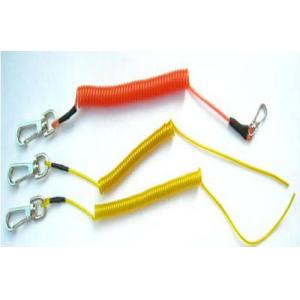 Colorful Plastic safe string holder coiled lanyard tether with heavy duty hooks
