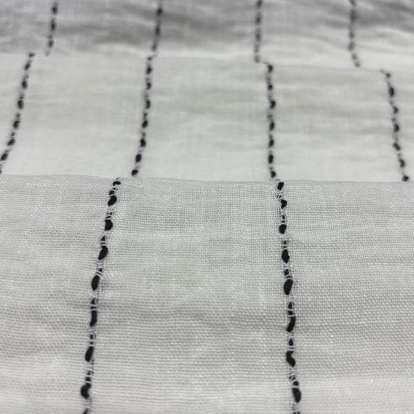 100%Polyester 180GSM Linen Look Stripe Fabric
