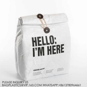 Brown Durable Waterproof Coated Dupont Paper Thermal Bag Insulated Lunch Cooler