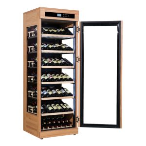 China Sleek Design Solid Wood Frame Kitchen Wine Cooler with 60 Bottle Capacity on sale