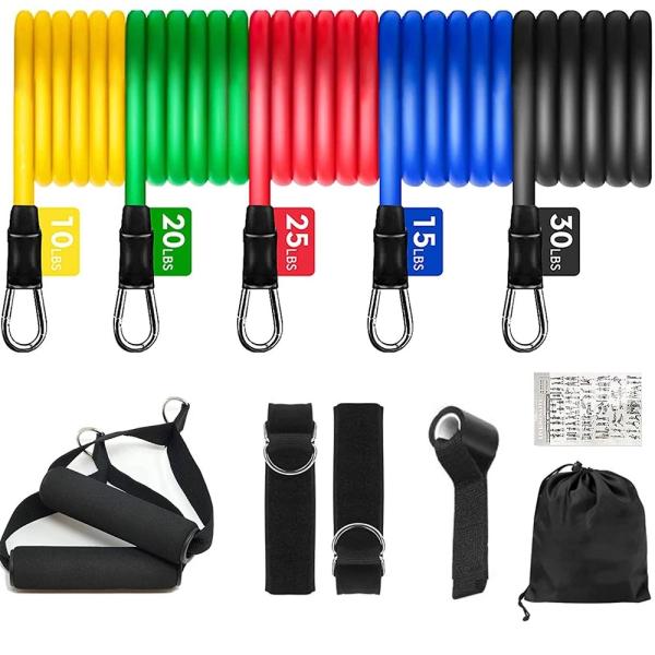 Quality Bodybuilding Home Exercise Equipment Professional Weight Training TPE Fitness Elastic Rubber Resistance Bands Set wholesale