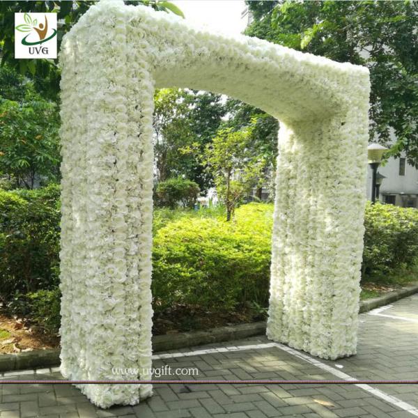 Quality UVG 2.5 meters artificial rose and hydrangea flower entrance for wedding hall decoration CHR1145 wholesale