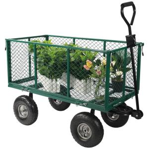 500LBS Weight Capacity 17KGS Metal Mesh Cart Wagon for Heavy Duty Material