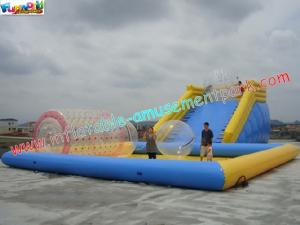 Cheap Custom 0.9MM PVC tarpaulin Inflatable above ground pool slides for water toys for sale