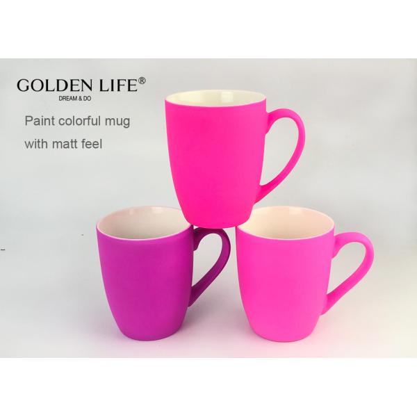 New Bone China Material 350cc Pink Series Bollet Mug Matt Color Custom Coffee