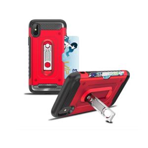 Cheap 2 in 1 PC+TPU Color Red Black Kickstand Armor Case Back Cover For LG V30 V30PLUS V35 Q6 Q8 G7 Huawei Mate10 lite P Smart for sale
