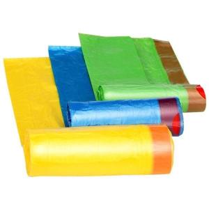 Embossing Beige Drawstring Trash Can Liner for Cleaning 13 Gallons Refuse Sack