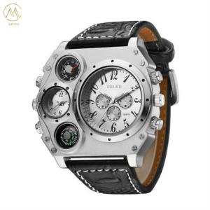 Unique Design Quality MILER Brand Dual Time Big Face Men Watch with Compass
