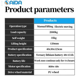 Electric Stacker with Electric Walking 2000kg Load Capacity Overall Length