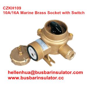10A/16A marine brass socket with chain switch outlet CZKH202 IP56