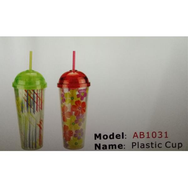 Quality FBAB1031 for wholesales PS/PP plastic eco-friendly BPA free cup with straw wholesale