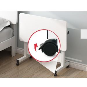 Customizable Office Furniture White Wooden Movable Table with Manual Height