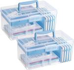 Dividing Box With Removable Tray Multipurpose Stationery Storage Box With Handle