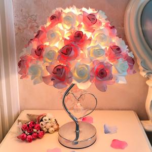 Romatic Table lamp Rose Flower LED Night Light bedside Lamp flower table lamp(WH