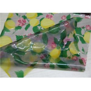 Transparent TPU Leather Lemon And Flower Printed For Garment 0.15 Mm Thickness