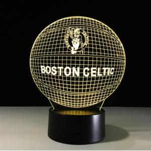 Cheap Boston Celtic 7 Colors Change 3D LED Night Light with Remote Control Ideal For Birthday Gifts And Party Decoration for sale