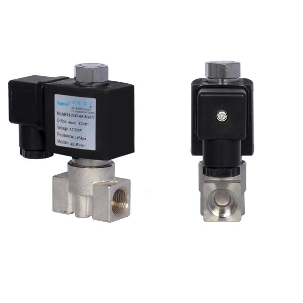 Flow Control Stainless Steel Solenoid Valve 16 Bar 232 Psi Pressure 3 / 8 NPT Thread