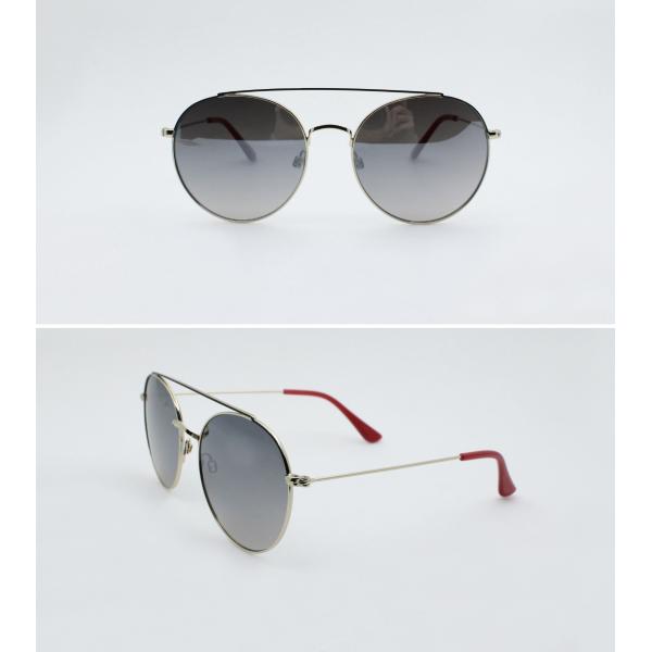 Retro Round Double bridge metal sunglasses for Men Women new designer