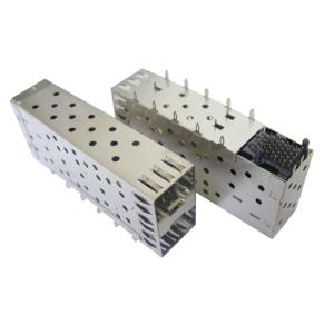 Dual Port SFP Cage Connector 15u“ Gold - Plating With Inside Connector