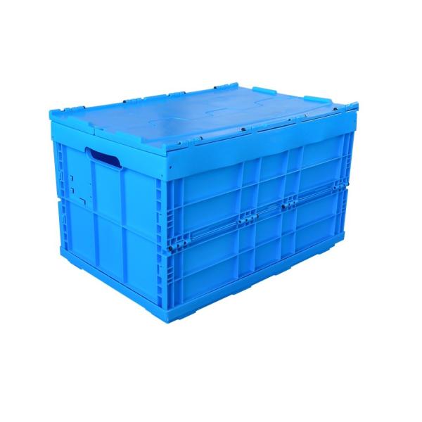 Quality PE Collapsible Moving Folding Crate with Lid for Industrial Stackable Plastic Storage wholesale