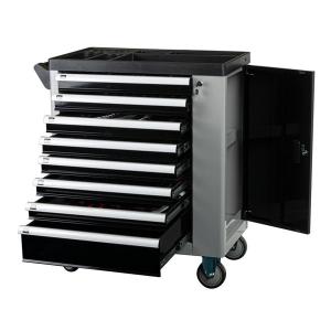 Grey Heavy Duty Tool Box Trolley Top Cover , Central Lock 8 Drawer Tool Trolley