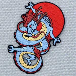Machine Washable Embroidered Dragon Patch With Iron On Backing
