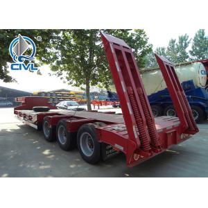 Low Bed 50 Ton Semi Trailer Trucks 3 Axles Gooseneck Drop Deck