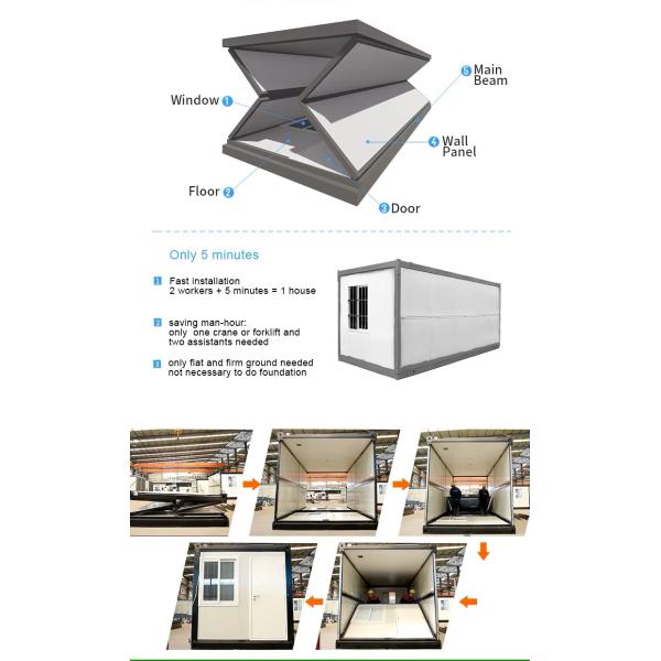 Outdoor Accommodation Solution Flat Pack Container House 40ft with Sandwich Panel