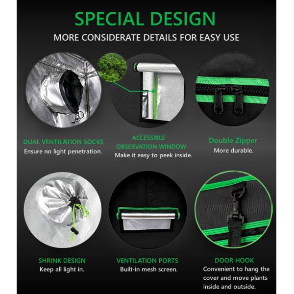 Quality 240x120x200,Grow Tent Grow Room, High Reflectivity Mylar Fabric Tent with Durable Smooth Zippers, 8x4ft wholesale