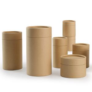 Personalized Cardboard Tube Packaging With Lid UV Coating Embossing