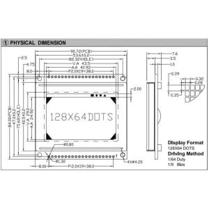 128*64 Graphic LCD Module FSTN 6H AT0108 AT0107 With PCB LED Backlight