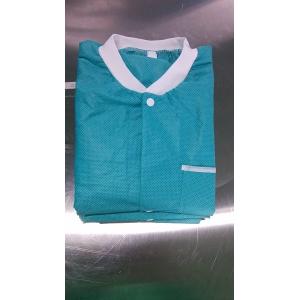 Cheap Green Disposable Lab Suits V Neck Eco - Friendly Tensile Strength for sale