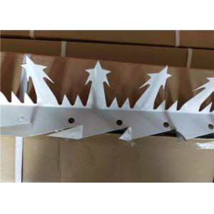White Coated Large Size Wall Security Spikes , Metal Security Spikes On Fence