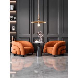 Vibrant Rainbow Fabric Recliner Armchair , Curve Plush Velvet Armchair