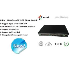 Managed 8x100M SFP + 1x1000M SFP/TP Combo Ethernet Fiber Switch DC12V 2A Uplink