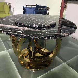 Tempering Contemporary Luxury Dining Table 1350mm , Ebony Lazy Susan Dining