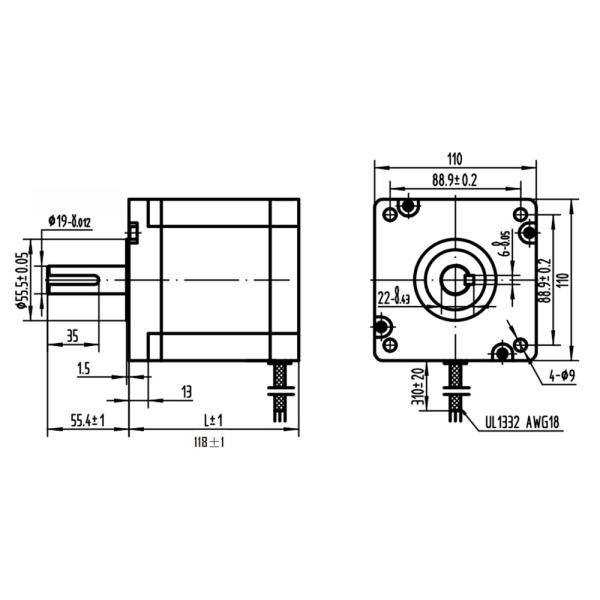 110HS1200 2 Phase Hybrid Stepper Motor