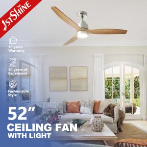 Cheap 52in solid wood Remote Control Smart App Control Wifi led Ceiling Fan With Light for sale