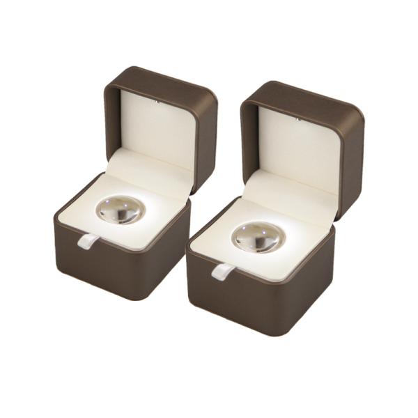High End Ring Jewelry Gift Boxes Bulk With LED Light Magnifying Glass