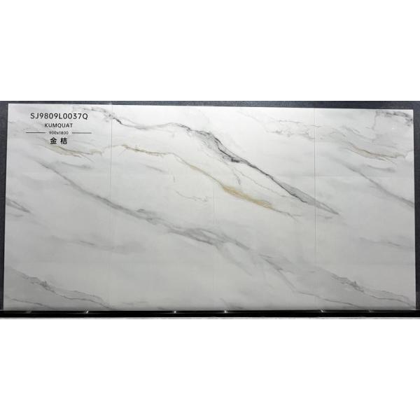 Carrara White Polished Glazed Porcelain Tile 900x1800mm Non-Slip
